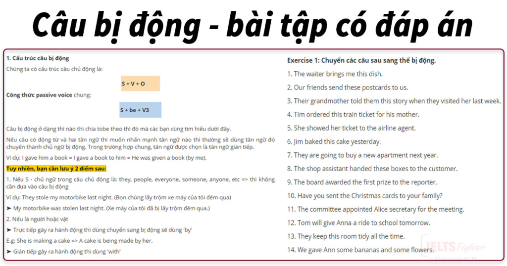 Bài Tập Câu Bị Động Có Đáp Án: Hướng Dẫn Chi Tiết và Ứng Dụng