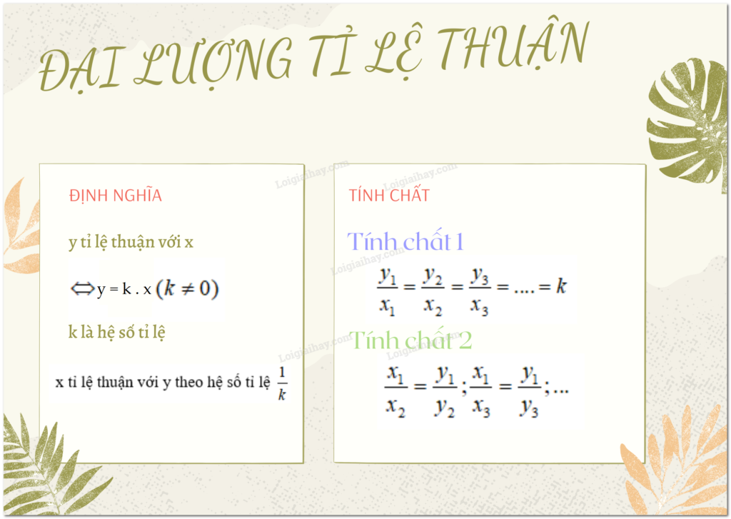 Khái niệm đại lượng tỉ lệ thuận