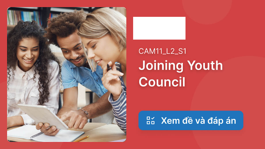 Phần nghe “Enquiry about Joining Youth Council” của sách IELTS Practice Test